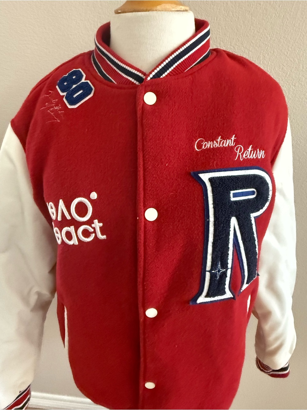 Zara Overreact. Mens Varsity Patches Embroidery Jacket SZ S Never Worn
